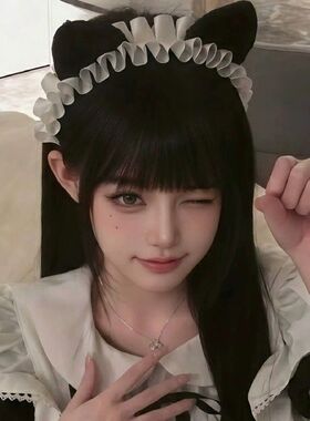 日系甜美猫咪女仆发箍猫耳朵Lolita头箍可爱发卡cos派对装扮头饰