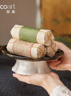 集设大平层原木风茶空间室内茶店背景柜集高家居装饰摆件茶室软装