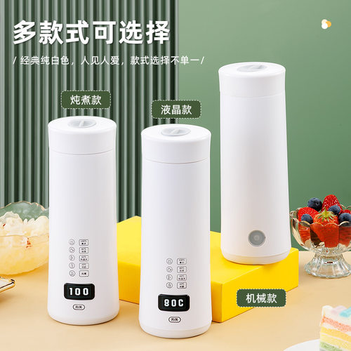 烧水杯便携式旅行保温usb电热杯恒温加热杯车载充电炖煮养生壶 - 图1