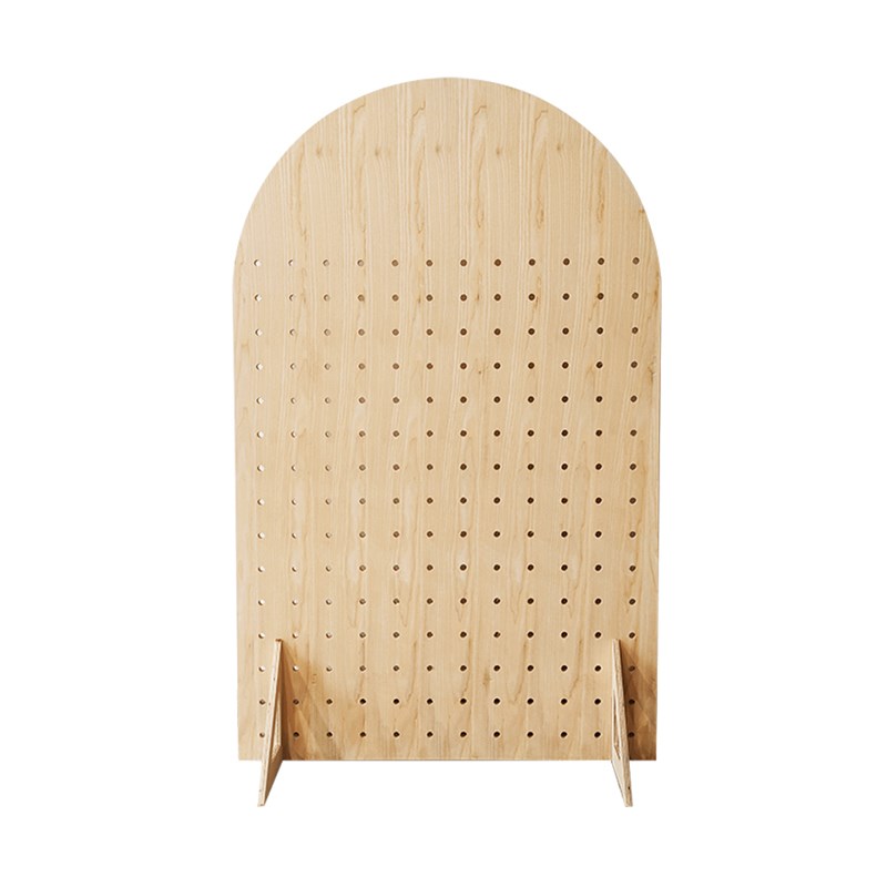 Solid wood hole board screen partition living room decoration company office mobile folding floor-standing entrance hall customization