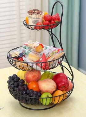 水果盘零食置物架餐桌收纳层架客厅茶几糖果盘桌面轻奢水果果盘家