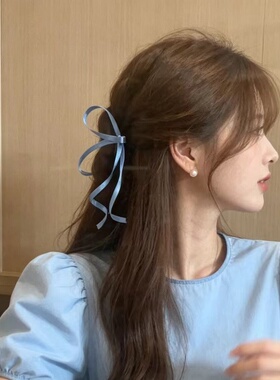 红色反重力蝴蝶结发夹新娘造型