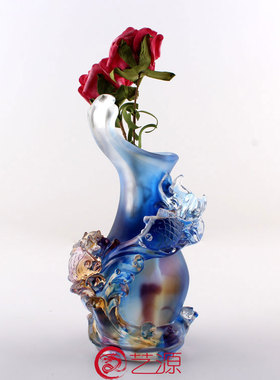 琉璃摆件富贵平安花瓶创意实用家居饰品结婚礼物闺蜜朋友新婚礼品