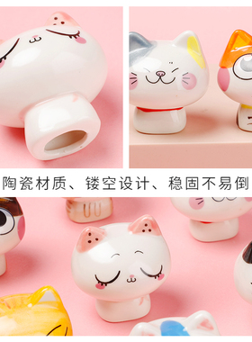 猫咪摆件迷你可爱桌面办公室书桌房间陶瓷饰品治愈系小摆件小礼物