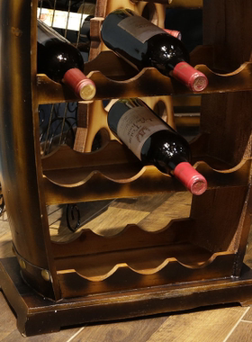 15瓶装欧式木桶红酒柜创意收纳红酒架摆件酒吧酒庄餐厅落地装饰品