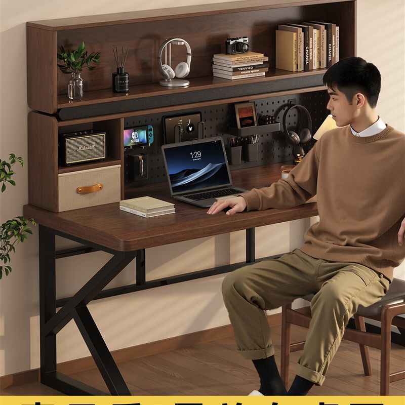 Desktop hole board storage rack table bookshelf household simple storage shelf office vertical multi-layer small bookcase