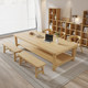 2022 new living room solid wood large desk painting table calligraphy table multi-person study table log long table workbench