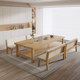 2022 new living room solid wood large desk painting table calligraphy table multi-person study table log long table workbench