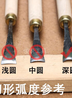 雕刻刀具东阳手工木雕雕刻刀U型木工工具磨好带把打坯修光深圆刀