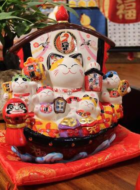 入户家用招财猫存钱罐家居客厅玄关摆件饰品乔迁新居装饰搬家礼物