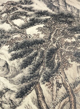 沈周 庐山高图 仿古名家山水画国画挂高清微喷复制装饰画临摹学习