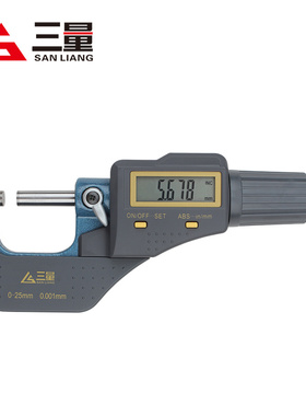 三量外径数显千分尺0-25mm 螺旋测微器 丝卡电子分厘卡 精度0.001