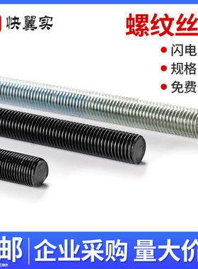 全牙丝杆4.8/8.8/12.9级全螺纹牙条细牙通丝杆M3-M48国标全牙螺杆