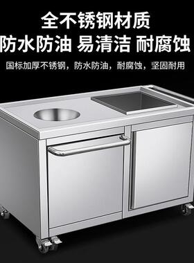 商用不锈钢收残车收餐小推车厨余垃圾酒店收残台工厂残食台收集台