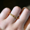 Queyunlai 999 solid gold dot diamond ring gold love ring fashion personality niche ins style gift for girlfriend
