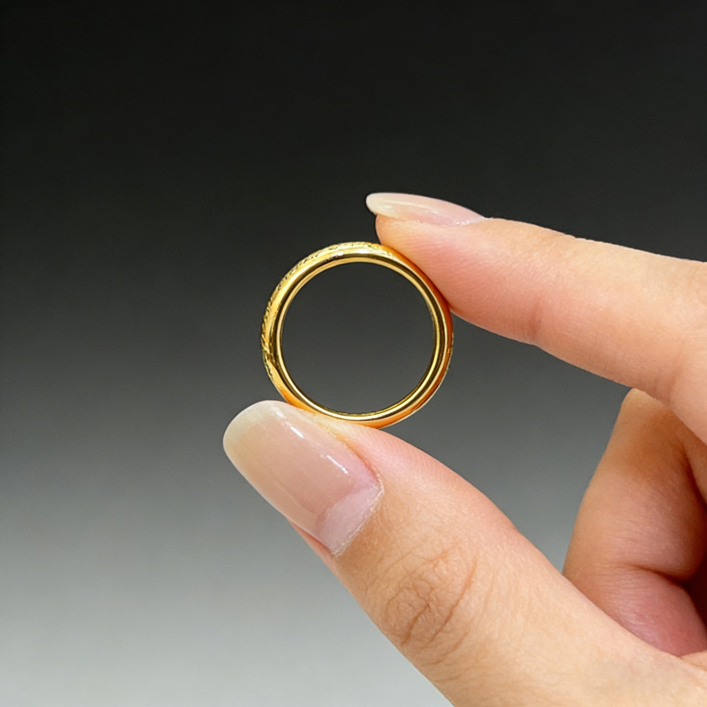 Ancient gold ring glossy solid electric black musical note