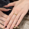 Queyunlai 5D gold dot diamond ring pure gold 999 bubble ring light luxury fashion high-end gift to your girlfriend