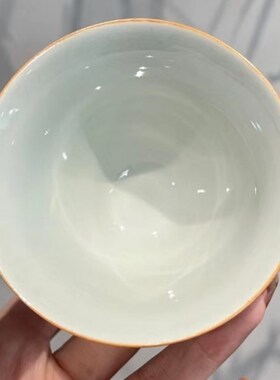 惊蛰 仿古手绘茶杯 兰花斗笠杯 中式小号主人杯 功夫茶具 喝茶器