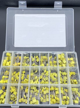 460PCS 24种型号校正电容套装盒 63V-100V 102J-105J 方块电容包