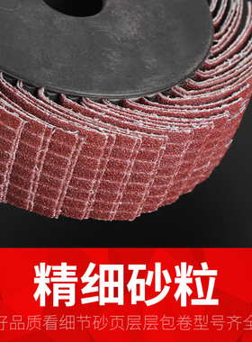 砂布丝轮立式纱布千丝轮异形抛光轮千页轮凹凸面打磨抛光轮百叶片