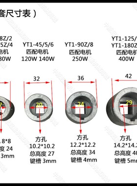 100/200/300/400/500电力液压制动器 推动器配件方轴 滑套 叶轮