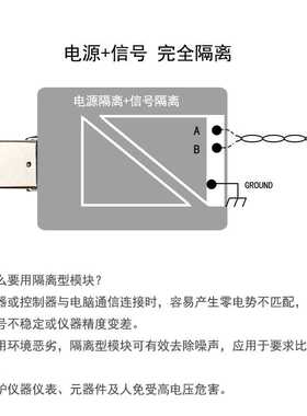 隔离型工业级usb转rs485通讯模块 TVS防护 短路保护自动流 CH340E
