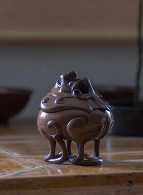 旭吼炉ZKZ吉祥兽吼香薰铜皮绣饰香品书房厅客书装饰桌礼品