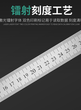 钢尺1米不锈钢直尺加厚长钢板尺30cm/50/60/1.5米2米铁尺子小厘米