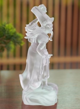 手工真琉璃黑白无常桌面工艺摆件七爷八爷家用客厅装饰品谢范将军