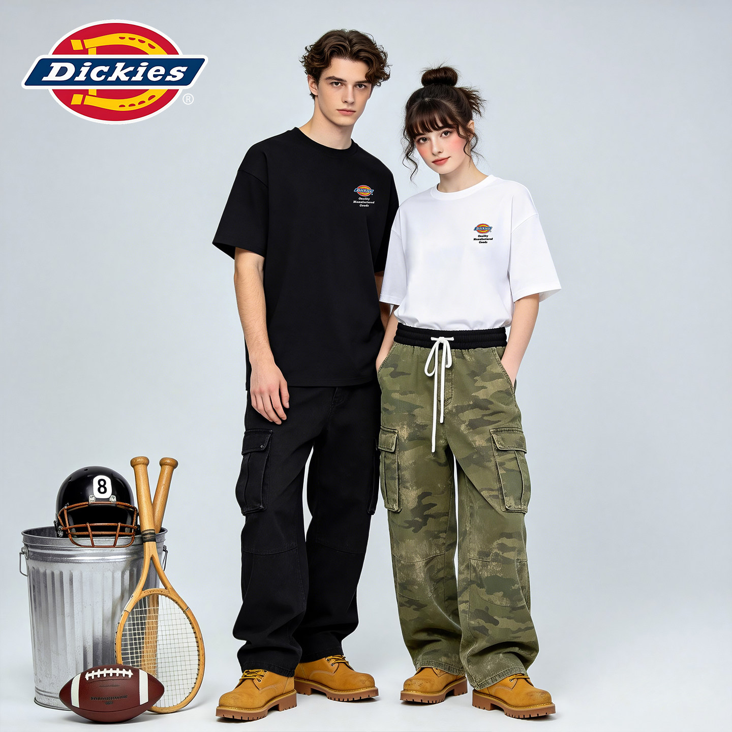 Dickies藏青色短袖T恤男夏季凉感重磅美式宽松休闲百搭上衣情侣款