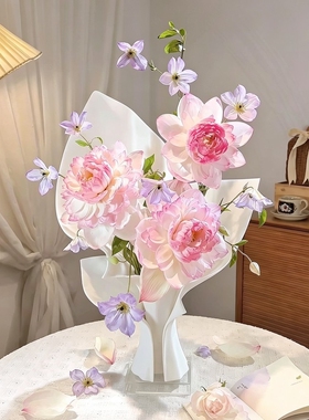 轻奢花瓶摆件客厅家居装饰布置高级感3D打印插花束送生日礼物新款