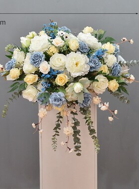 假花彷真花商g务讲台花庆典活动会议演讲台发言台装饰下垂挂花绢
