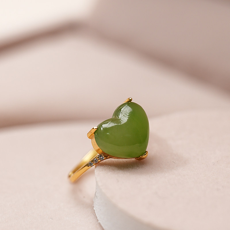 Xinhao Mining Hetian Jasper gold-plated open ring