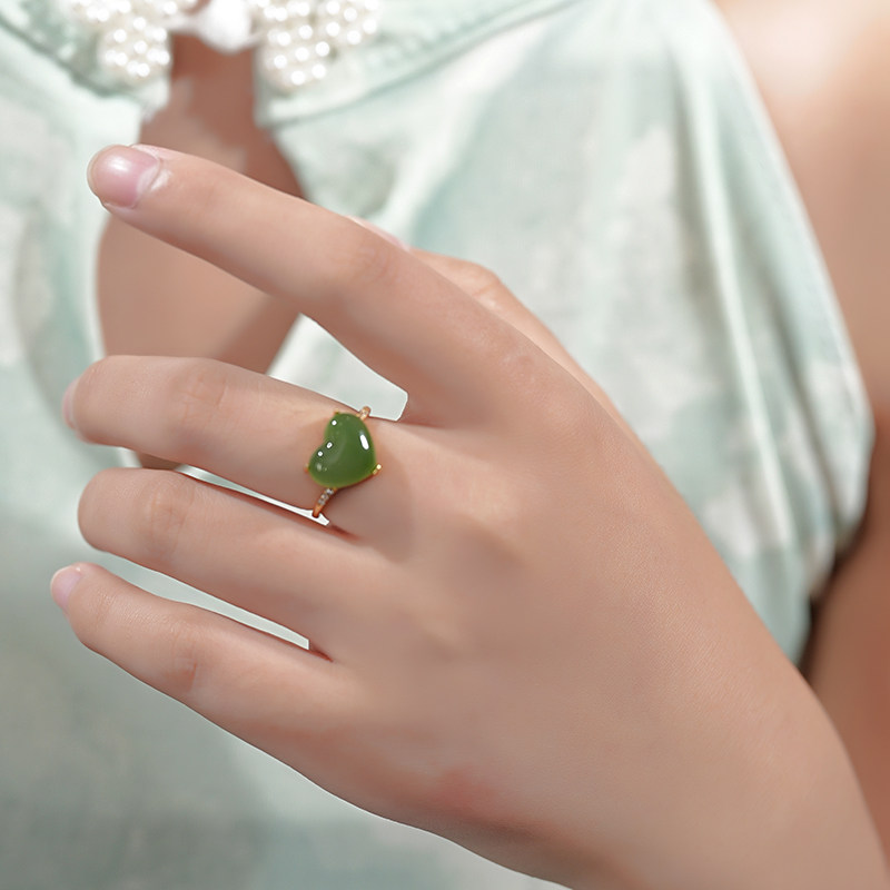 Xinhao Mining Hetian Jasper gold-plated open ring