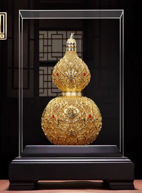 《花丝吉祥葫芦》客厅桌面铜葫芦摆件家居装饰品节V日礼物开业乔