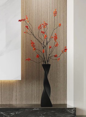 细长竖高花瓶摆件客厅插花长枝电视柜入I户玄关轻奢高级感意式极