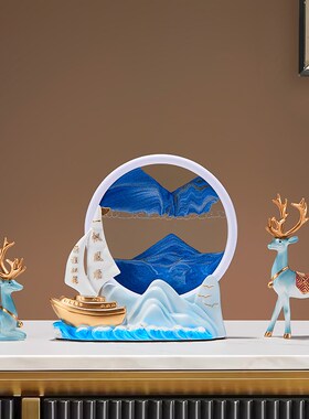 一帆风顺流沙画摆件沙o漏客厅玄关电视酒柜办公室软装饰品乔迁礼