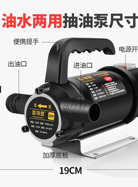 油水两用电动抽油泵12V220V24V伏直流高压水泵柴油泵加油机抽油器