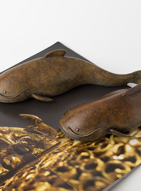 铜之魂彩铜鲶鱼摆件年年有余家居客厅玄关酒柜办公室茶宠装饰礼品