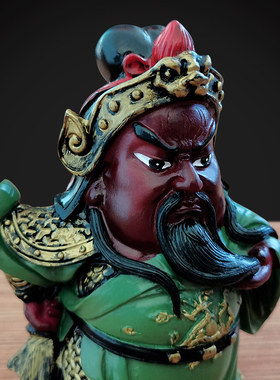 三国关公张飞刘备摆件精品关羽茶具配件汽车武神书桌面车载饰品
