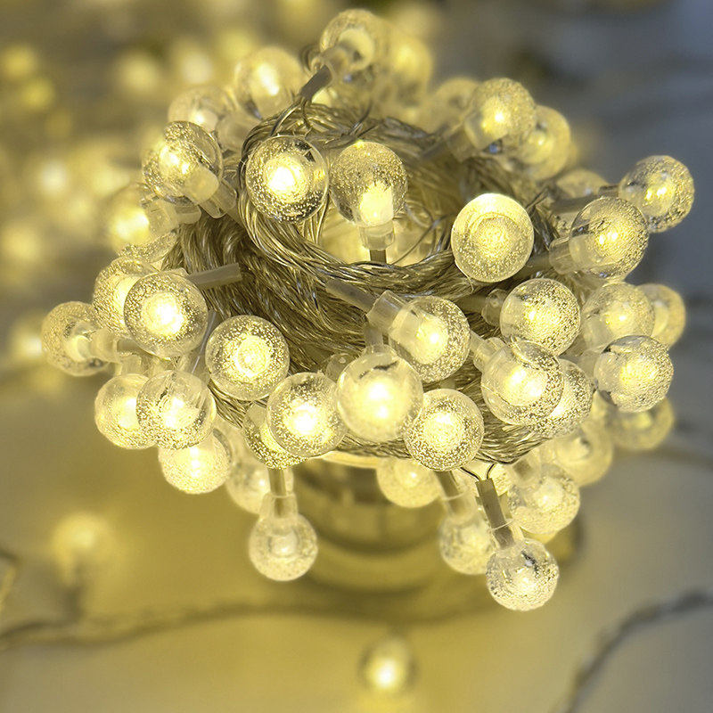 Night market stall lights outdoor camping decorative lights led bubble ball string lights canopy tent camp layout lights flashing