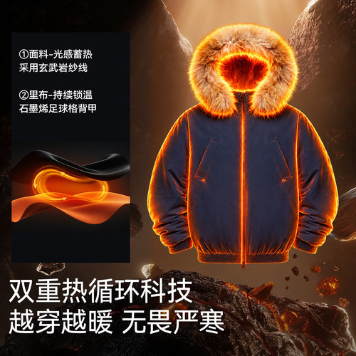 熊猫泡泡派克羽绒服女款2026秋冬新款防水防污加厚抗寒保暖面包服 - 图0