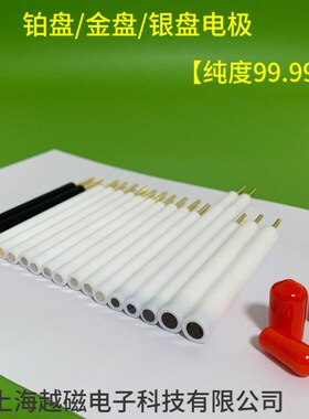 工作电极四氟铂金圆盘金属盘状金银铜铁钛镍铝镁锌电化学支持定制