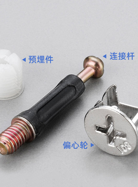 三合一连接件螺丝螺母偏心轮床衣柜抽屉板式办公桌组装紧固配件