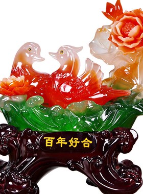 大号百年好合天鹅摆m件结婚礼物客厅新房摆设送闺蜜朋友新婚庆礼