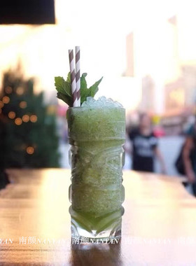 创意果汁杯无铅玻璃加厚鸡尾酒杯搞怪鬼脸个性水果茶杯牛奶冷饮杯