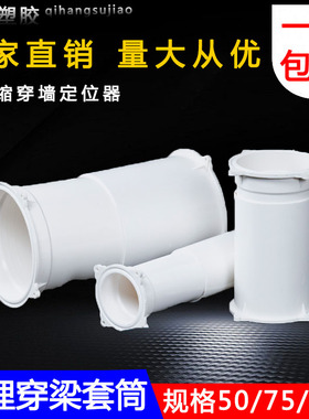 PVC过梁套管50 75 110穿梁预埋穿墙可伸缩套节给水管安装梁上固定