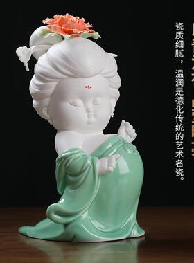 唯美唐朝仕女摆件新中式古风客厅电视柜酒柜博古架家居装饰艺术品
