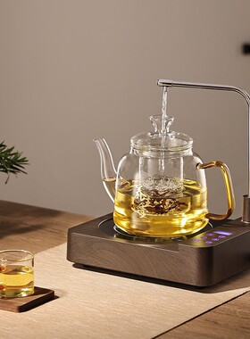 福也全自动上水玻璃煮茶器功夫茶烧水壶小型电陶炉家用泡茶具套装