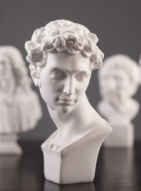 欧式石膏雕像小摆件北欧素描创意艺术品办公室桌面客厅家居装饰品